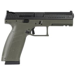 CZ-USA P-10 F 9mm 10rd ODG Handgun w/Polymer Frame, Nitride Slide, Fixed Sights, 3 Back Straps, Rev Mag Catch 81545