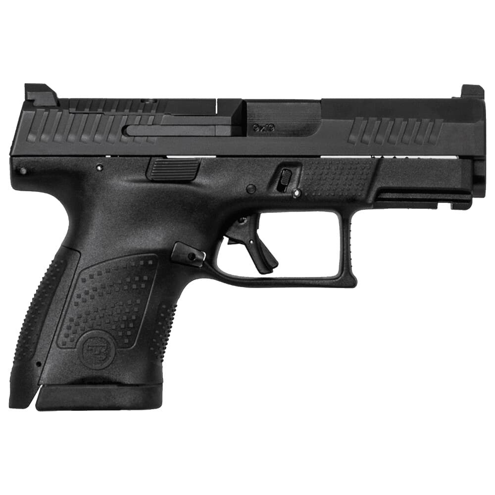 CZ-USA P-10 S Optic-Ready 9mm 12rd Blk Handgun w/Polymer Frame, Nitride Slide, Fixed Sights, 3 Back Straps, Rev Mag Catch 91568