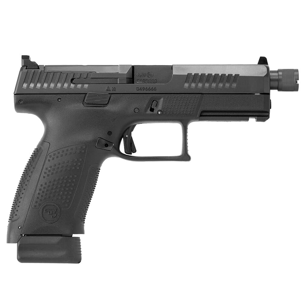 CZ-USA P-10 C Optic/Suppressor-Ready 9mm 1/2x28 17rd Blk Handgun w/RMR Co-Witness Sights, (3) Back Straps &amp; Rev Mag Catch 91513