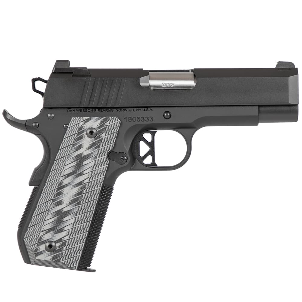 Dan Wesson ECP 9mm Blk Alum Bobtail Frame w/Brass Bead Front/Serrated Rear Sight, G10 Grips, 4&quot; Bull Bbl, 8rd Pistol 01884