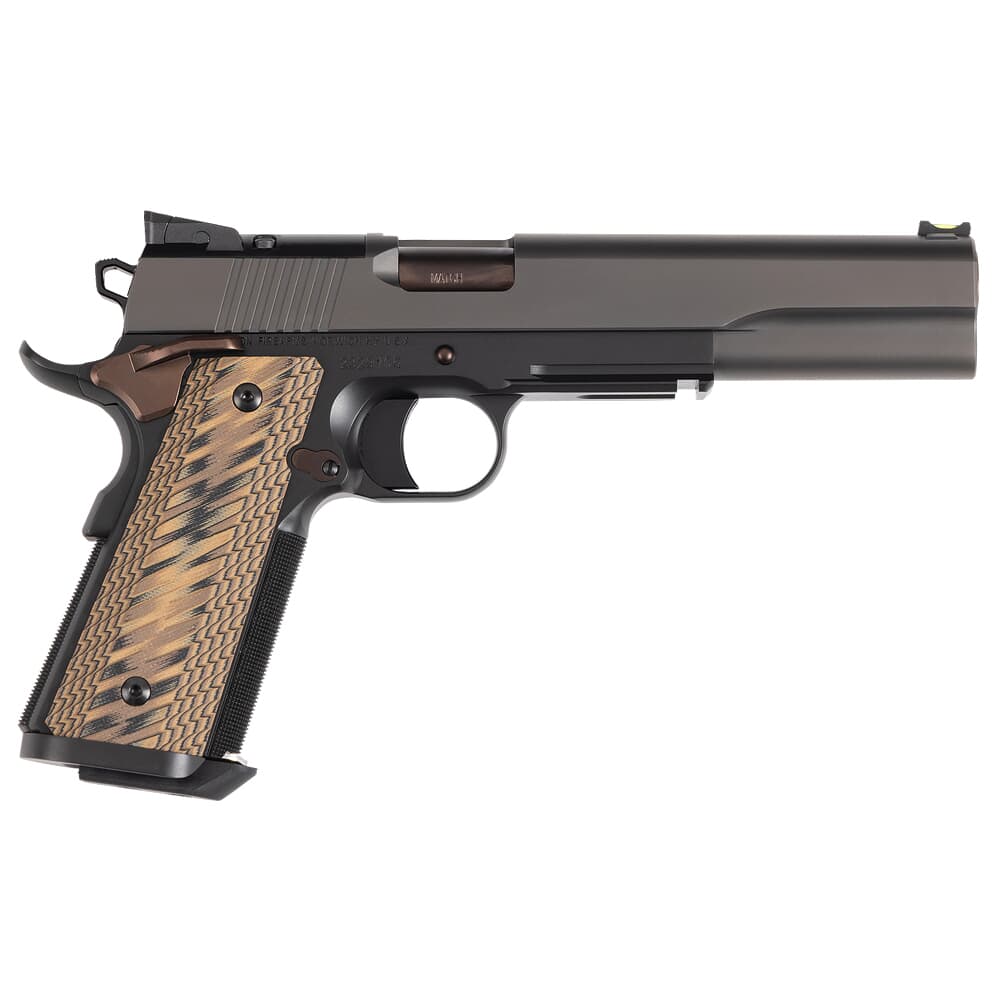 Dan Wesson Kodiak 10mm Auto 8rd Optic Ready Tri Tone BLK/Matte GRY Slide/Brz Controls Pistol w/FRT Fiber Optic/ADJ RR Sight, Magwell &amp; G10 Grips 01792