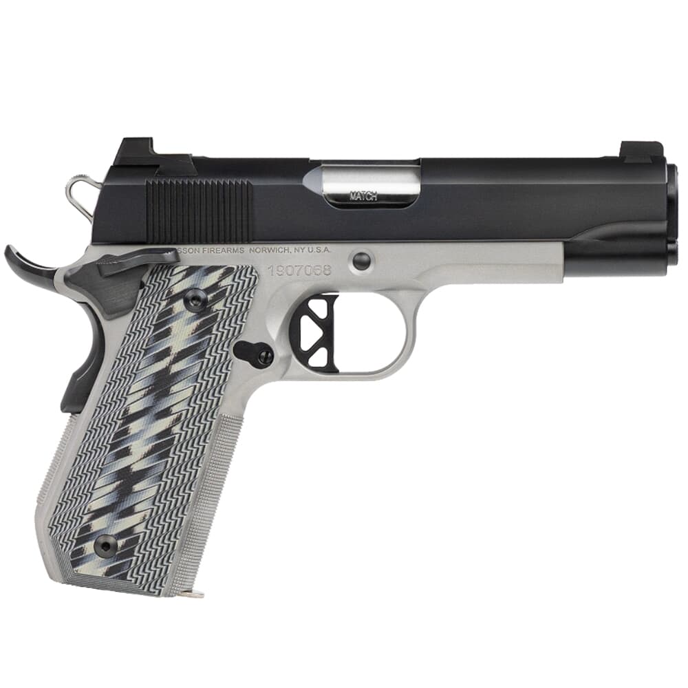 Dan Wesson VBOB .45ACP 2-Tone Blued Slid/SS Frame w/Front Trit Night Sight/Serrated U Notch Rear, Ambi Safety, G10 Grips, 8rd Pistol 01825