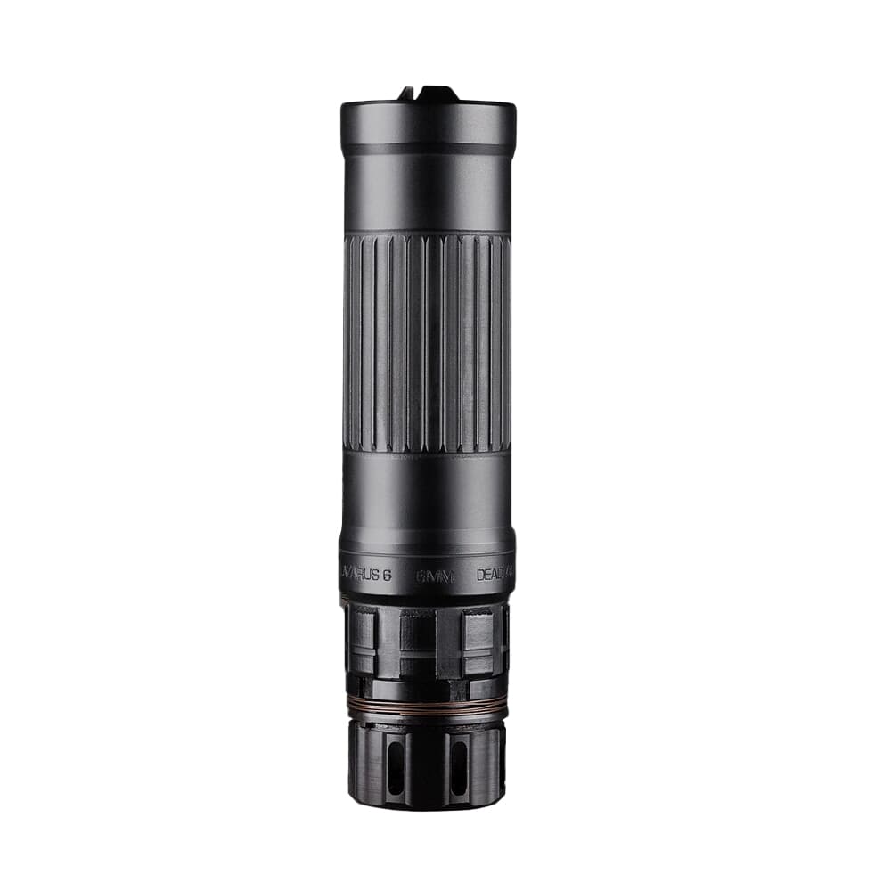 Dead Air Lazarus 6 6mm 6.42&quot; Black Suppressor w/KeyMo Adapter &amp; DA115 1/2&quot;x28 KeyMicro 3Prong Flash Hider (NFA) LZ6KMBLK