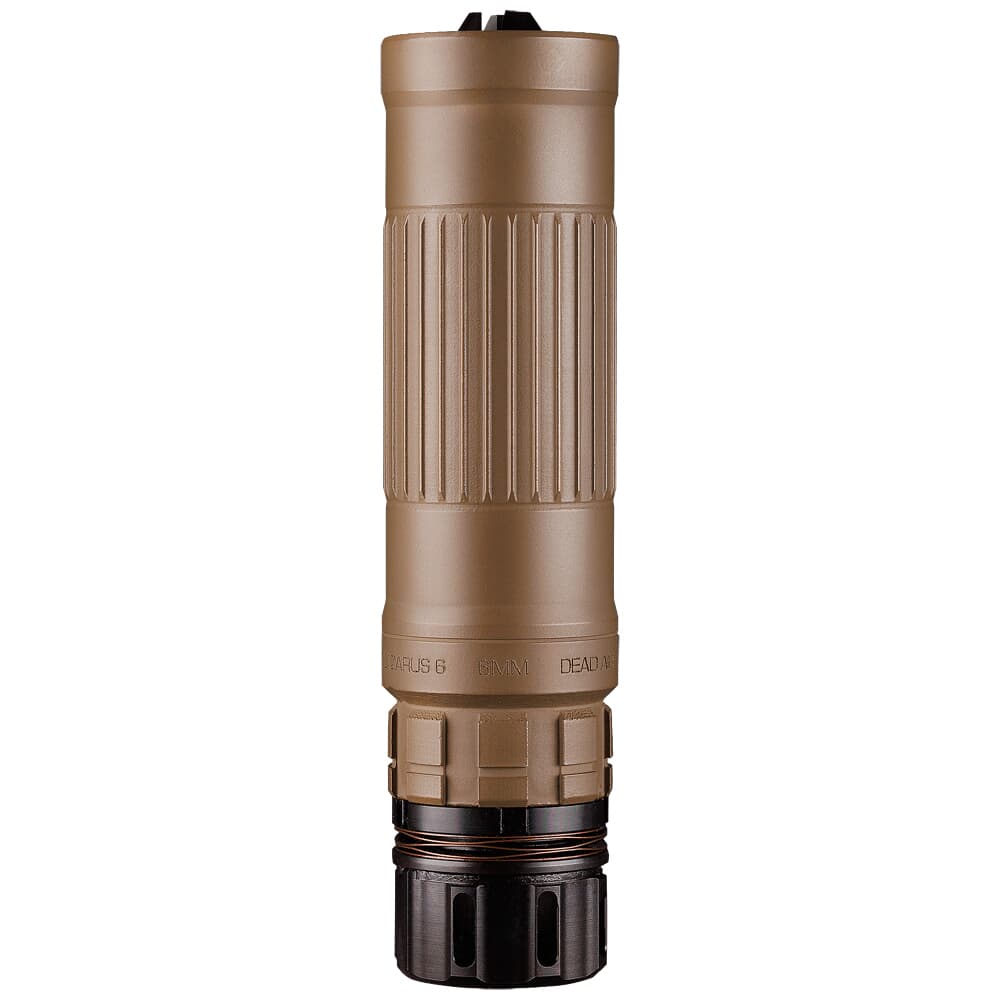 Dead Air Lazarus 6 6mm 6.42&quot; FDE Suppressor w/KeyMo Adapter &amp; DA115 1/2&quot;x28 KeyMicro 3Prong Flash Hider (NFA) LZ6KMFDE