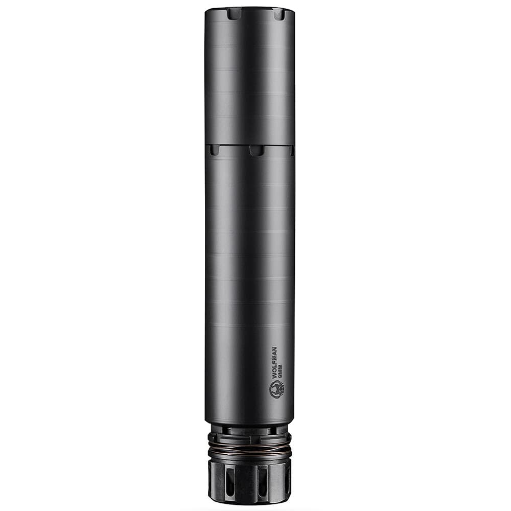 Dead Air Wolfman Modular 9mm Subgun/Pistol Silencer w/Key Micro Adapter &amp; Key Micro 1/2-28 Brake WOLFMANKMQDK