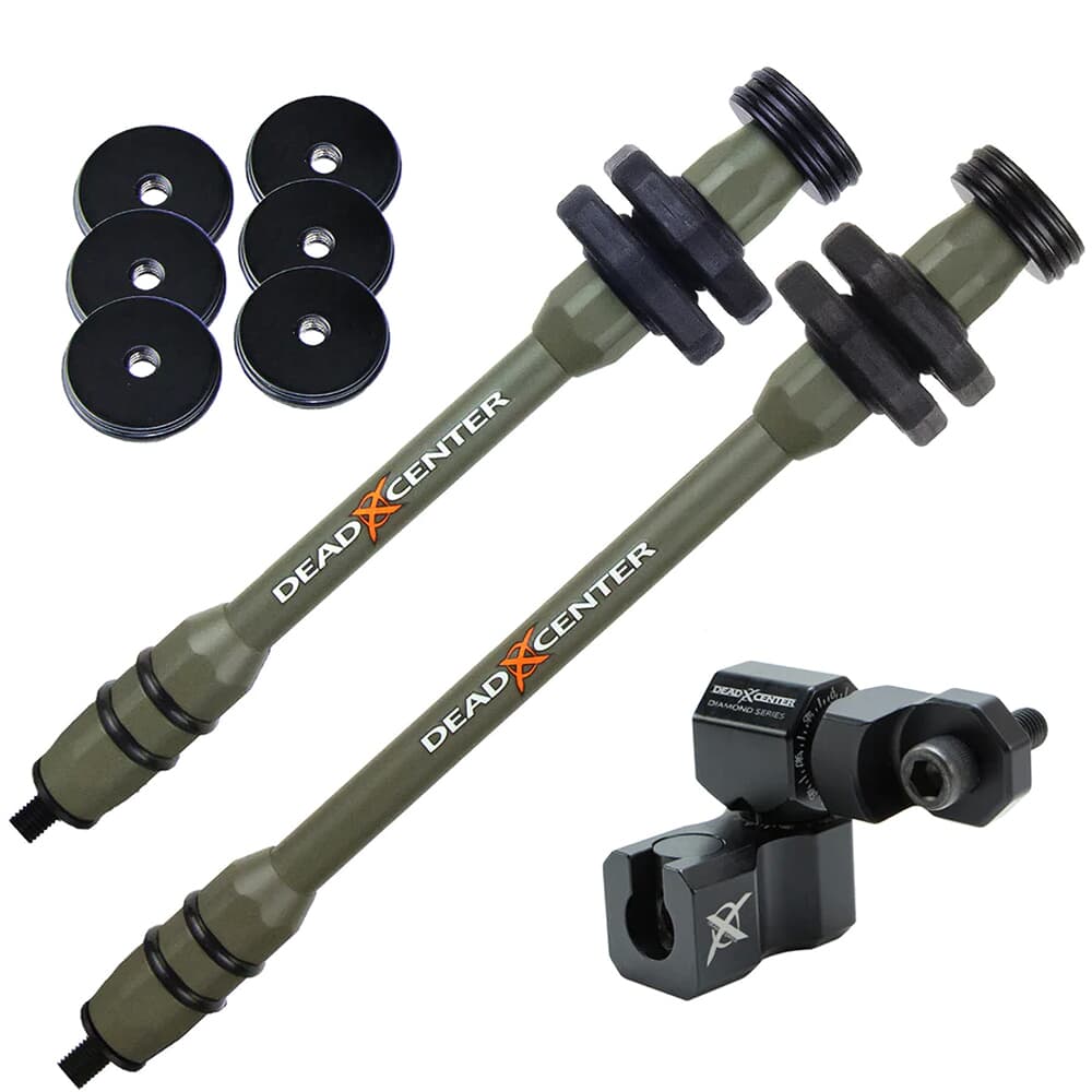 Dead Center Dead Level Hunter XS Lite 10&quot; &amp; 8&quot; Green Stabilizers DLHXSL-10-8-GRN