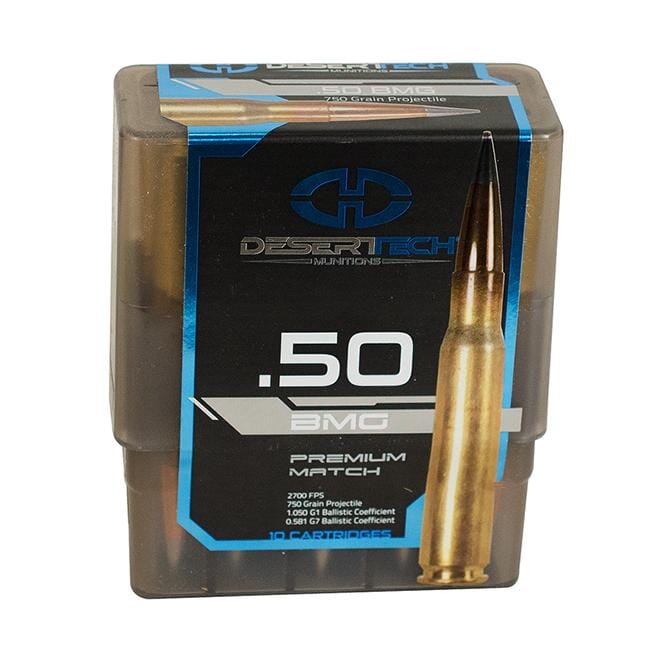 Desert Tech DTM .50 BMG 750gr Match Ammunition Case 100rds DTM-500750-CS