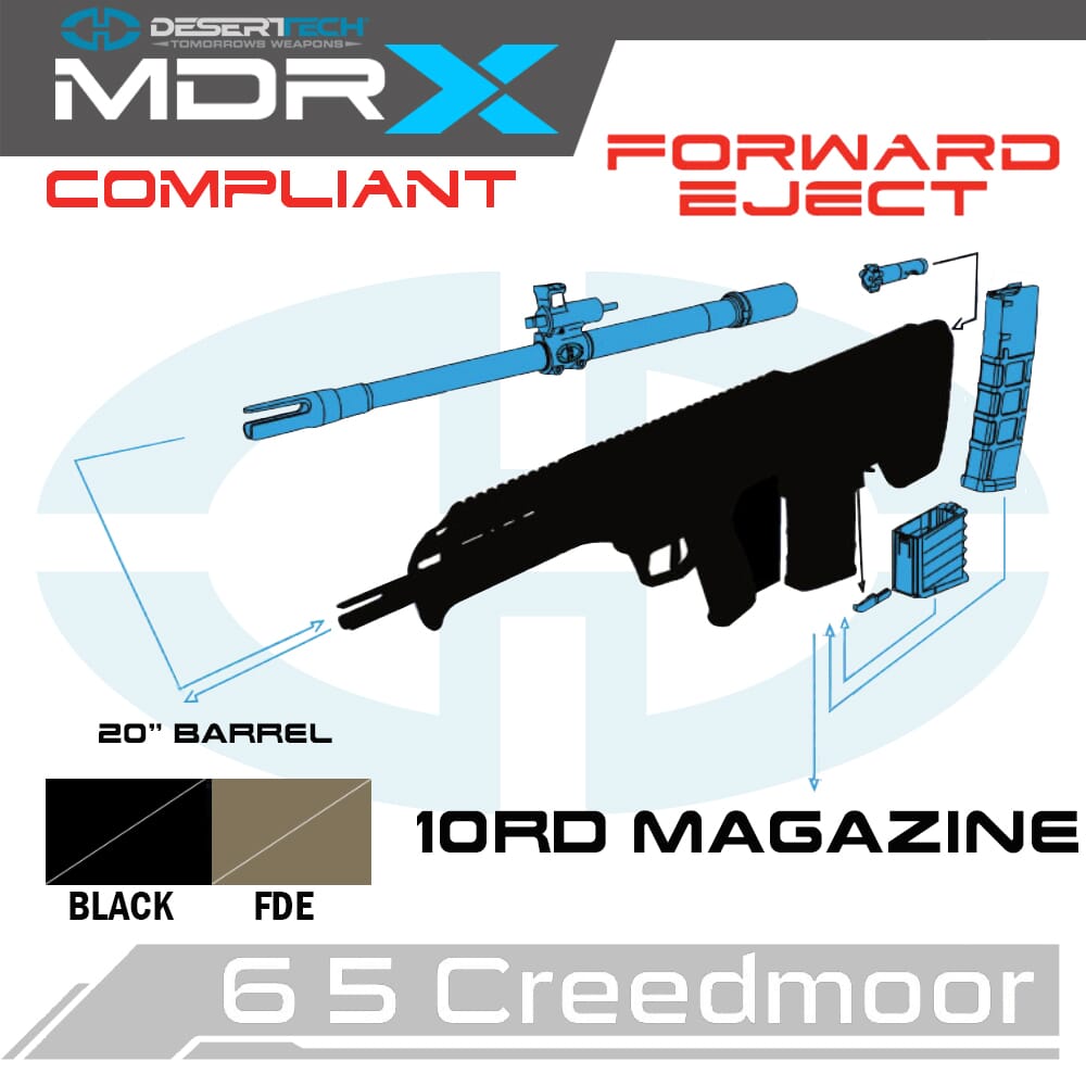 Desert Tech MDRx 6.5 Creedmoor Forward Ejection California Compliant Rifle Kit