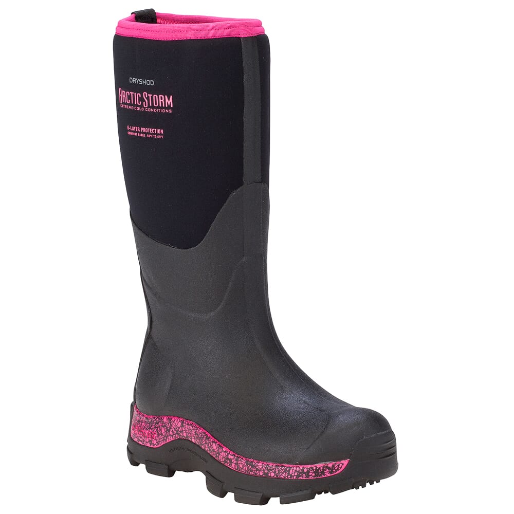 Dryshod Women's Arctic Storm Hi Black/Pink Boot ARS-WH-PN-W