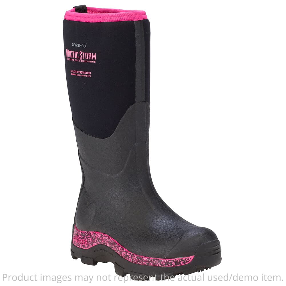 USED Dryshod Women's Arctic Storm Hi Black/Pink Size 7 Boot ARS-WH-PN-W07 - Light Wear - No Box USED9261