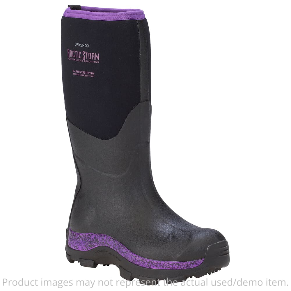 USED Dryshod Women's Arctic Storm Hi Black/Purple Size 8 Boot ARS-WH-PP-W08 - Light Wear USED9280