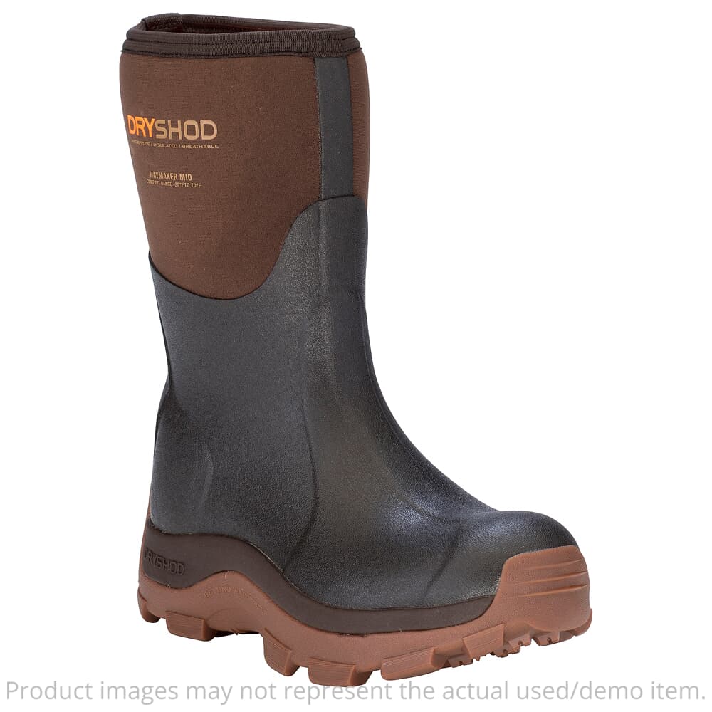 USED Dryshod Haymaker Mid Brown/Peanut Size 8 Boots HAY-WM-BR-W08 - Light Wear USED10079