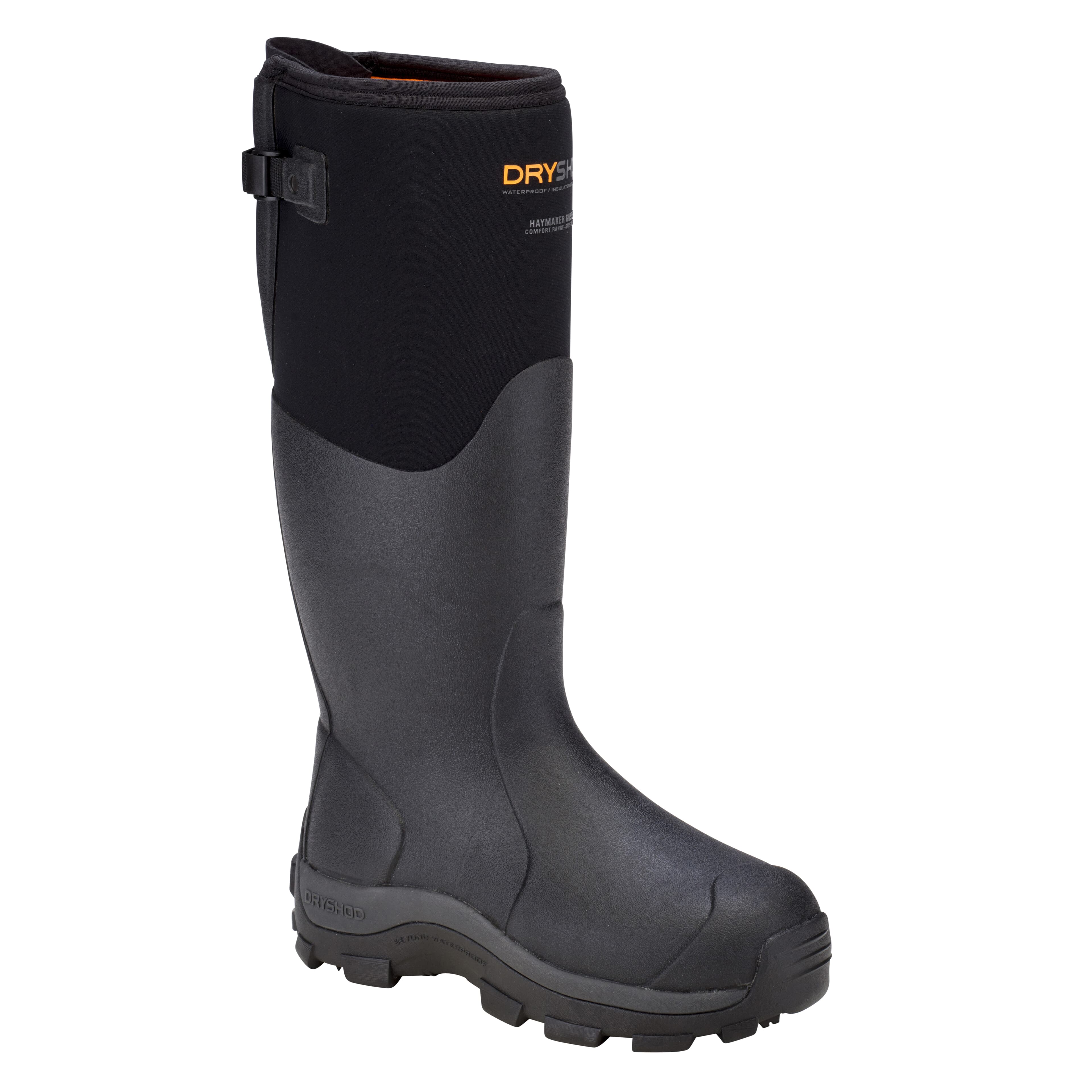Dryshod Haymaker Gusset Black/Orange Boots HAYG-MH-BK-M
