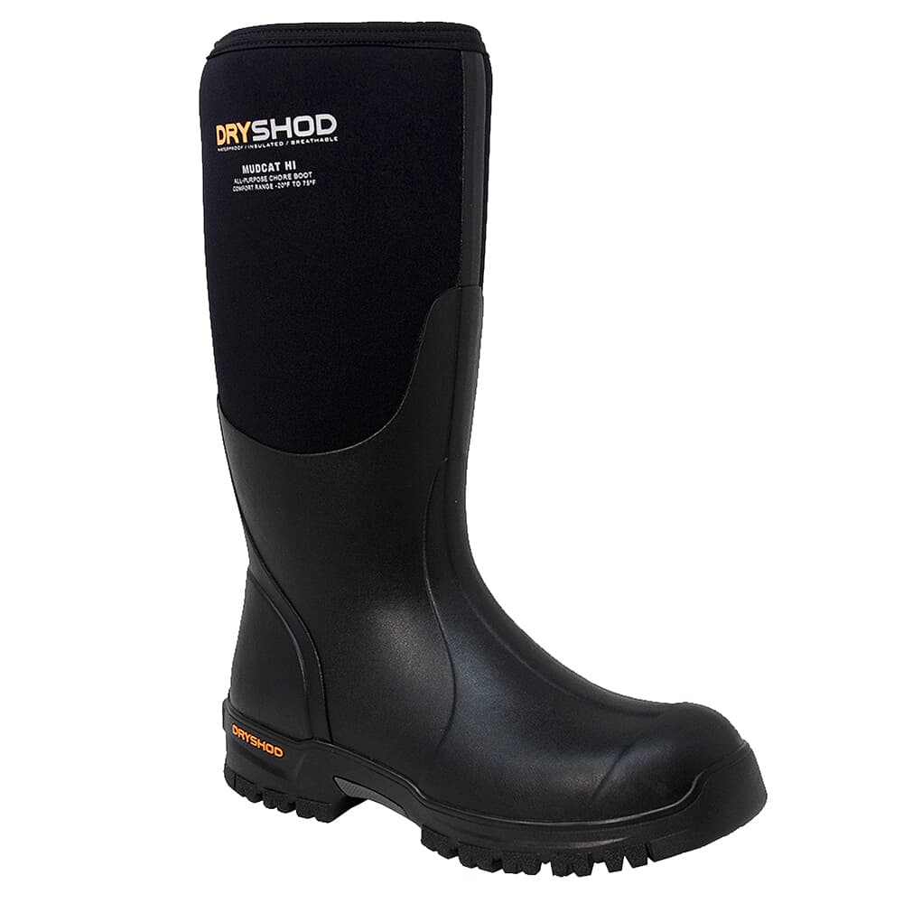Dryshod Mudcat Hi Black/Orange Boots MDC-MH-BK-M
