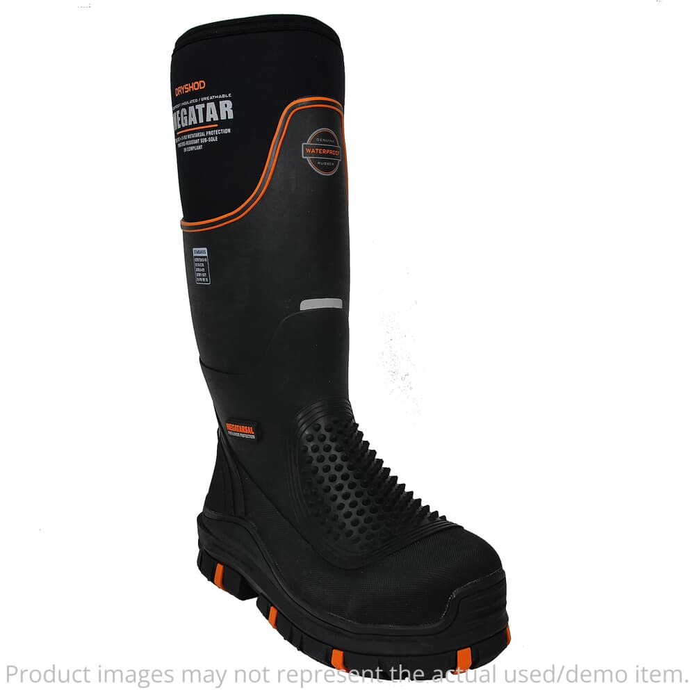 Dryshod USED Megatar Black/Orange Size 8 Boots MEG-MH-BK-M08 - Excellent Condition USED7805