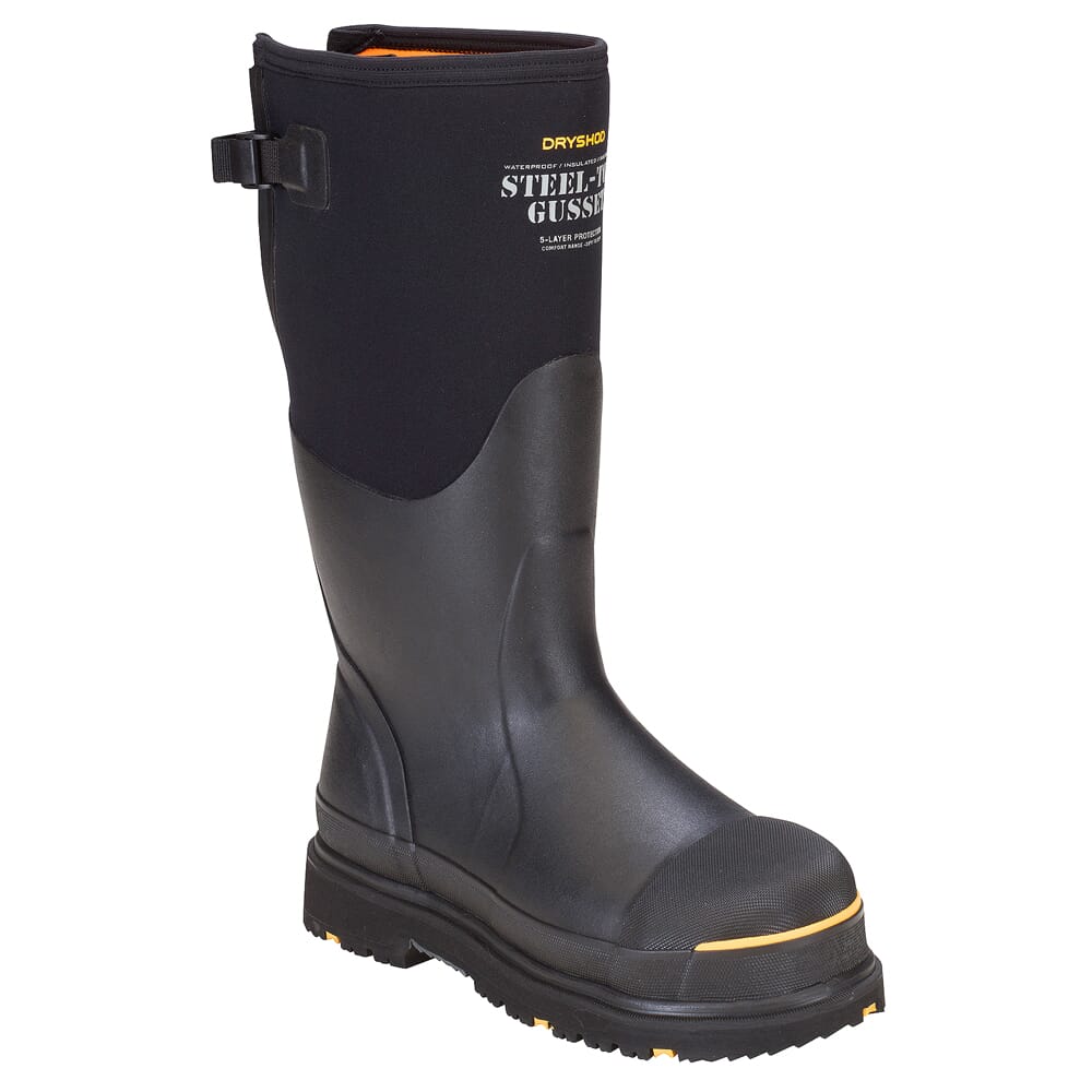 Dryshod Steel-Toe Gusset Black/Yellow Boots STG-UH-BK-M
