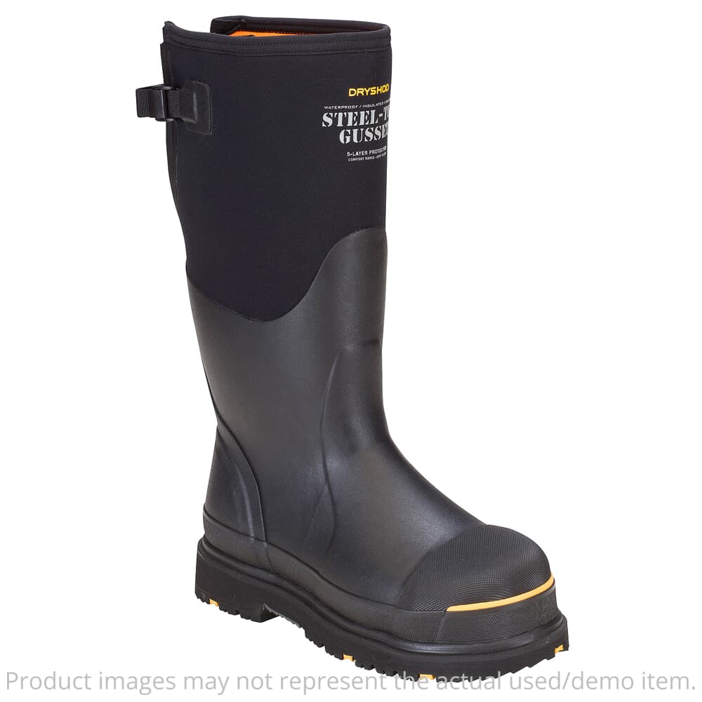 USED Dryshod Steel-Toe Gusset Black/Yellow Size 13 Boots STG-UH-BK-M13 - Like New - Damaged Box USED8482
