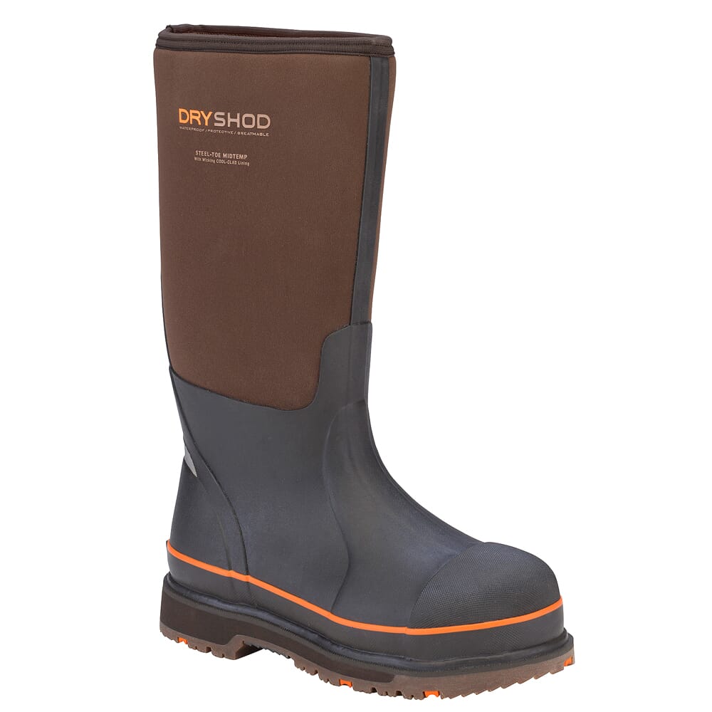 Dryshod Steel-Toe Hi Brown/Orange Boots STT-UH-BR-M