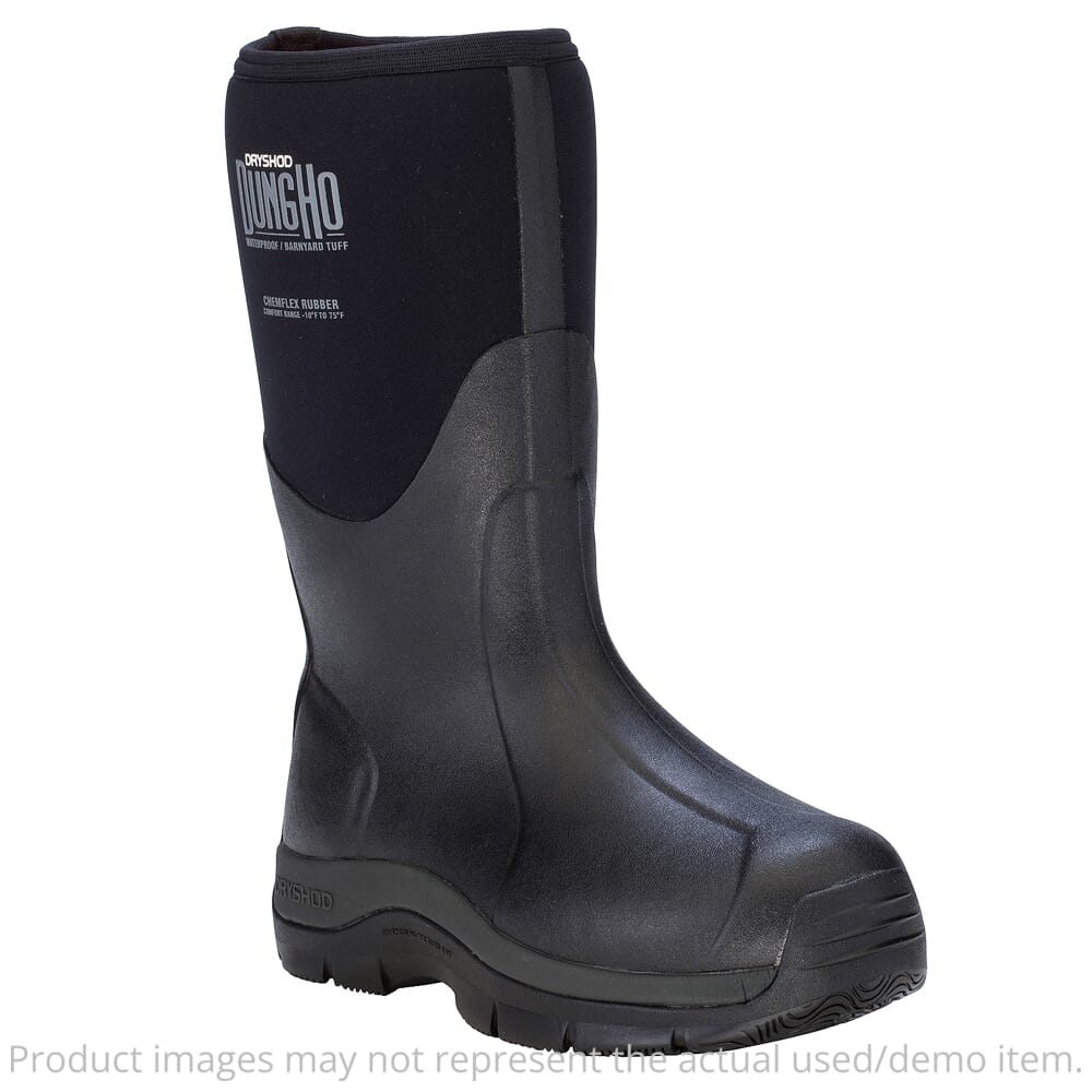 Dryshod USED Dungho Mid Black/Grey Size 12 Boots DNG-MM-BK-M12 UA5329