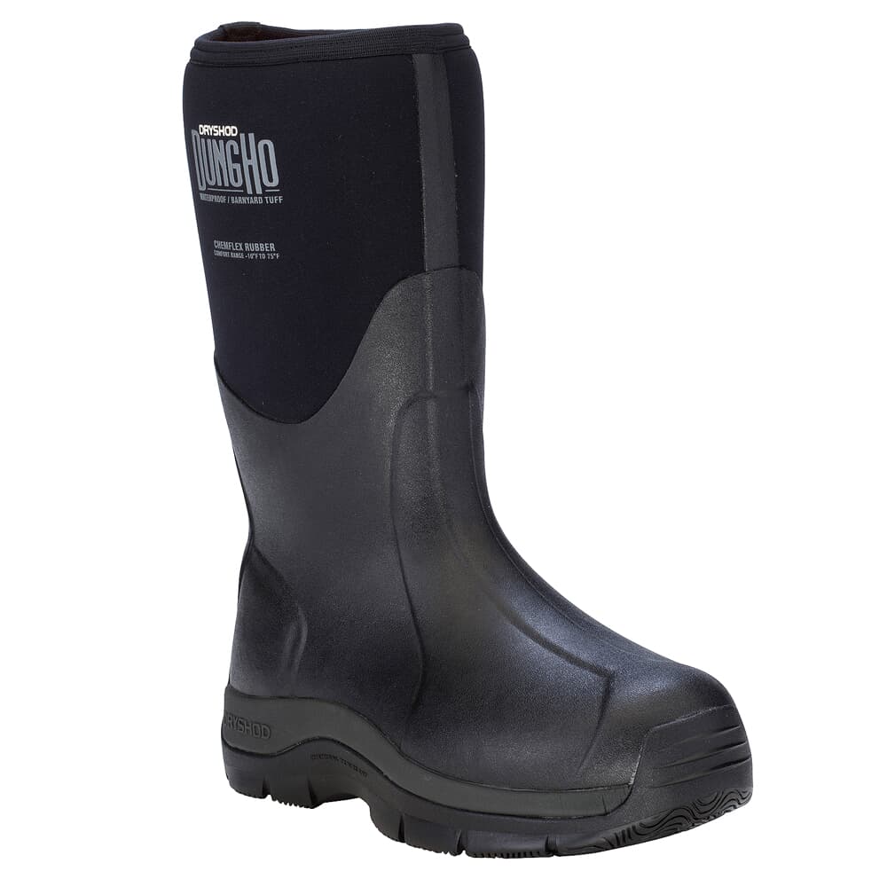 Dryshod USED Dungho Mid Black/Grey Size 12 Boots DNG-MM-BK-M12 UA5329