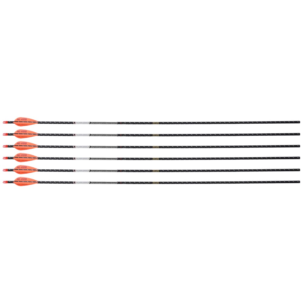 Easton 5mm FMJ Match Grade 300 Arrow w/3'' Hybrid 26 HIT &amp; Collar 6pk 601394