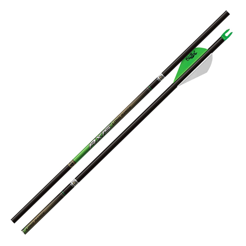 Easton 4mm Axis LR Match Grade 340 Arrow w/3&quot; Hybrid 26 Vanes &amp; 55gr Half-Outs 6pk 901383