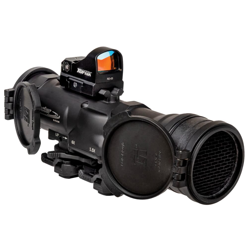 Elcan SpecterDR 1.5x/6x 7.62mm Riflescope w/Flip Covers, ARD &amp; 3MOA XOPTEK DFOV6-B146-C20-X3