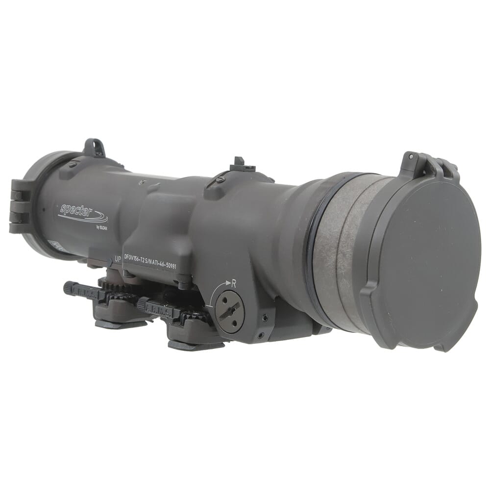 Elcan SpecterDR 1 5x 6x 5 56mm FDE RIflescope w Flip Covers  ARD   A R M S  Levers DFOV156-F1