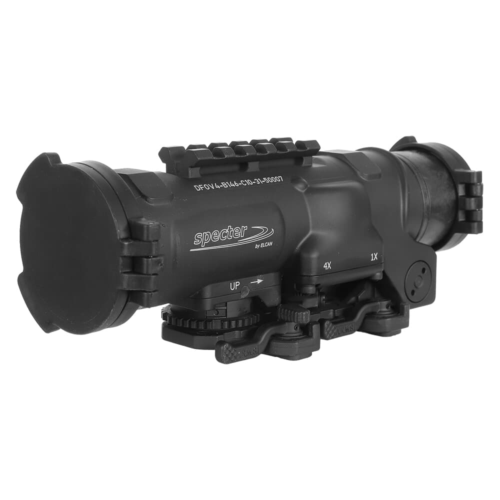 Elcan SpecterDR 1x/4x 5.56 BDC Black Scope w/Flip Covers, ARD &amp; A.R.M.S. Levers DFOV4-B146-C10