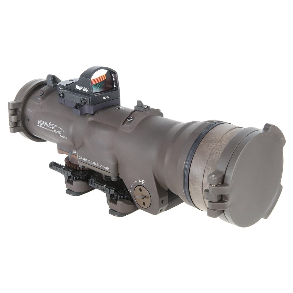 Elcan SpecterDR 1.5-6x 7.62mm FDE Riflescope w/Flip Covers, ARD & 4MOA XOPTEK DFOV156-T2-x4