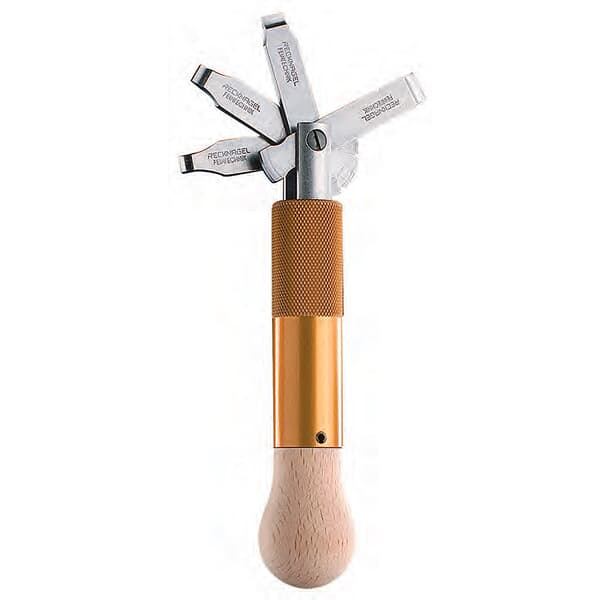 ERATAC Gunsmith Gold Screwdriver w/ 4 Blades Included, Sizes: 4mm, 5mm, 6mm, 8mm, Handle: Nutwood, Housing: Aluminum 00100-0020