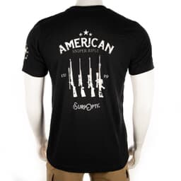 EuroOptic Brand T-Shirt American Sniper Rifles Black SS Medium EO-TEE-3001C-BLK-ASRT-M