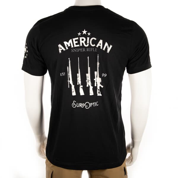 EuroOptic Brand T-Shirt American Sniper Rifles Black SS Medium EO-TEE-3001C-BLK-ASRT-M