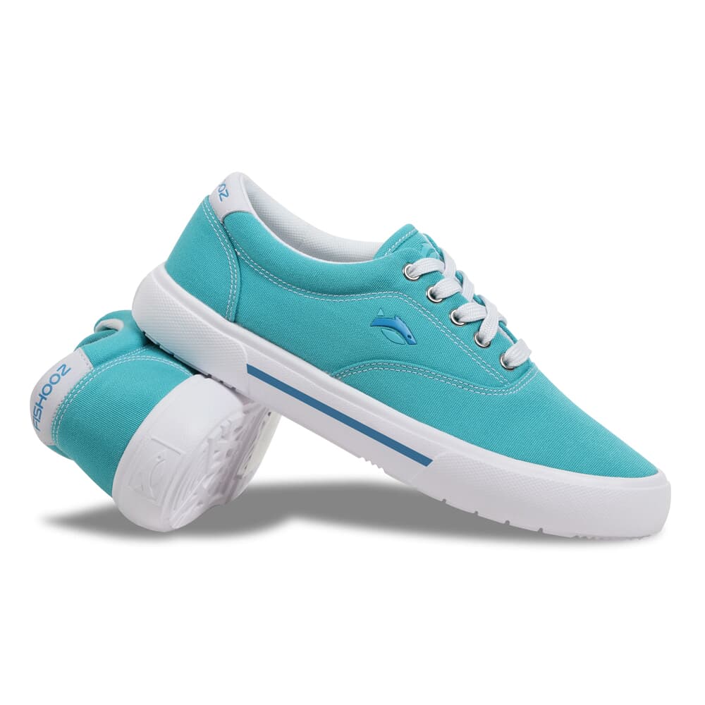 Fishooz Women's Sunbrella Lace Teal/White Shoes SBR-WLC-TEL-W