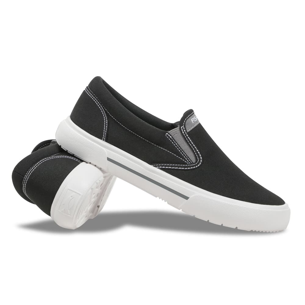 Fishooz Women's Sunbrella Slip-On Black/White Shoes SBR-WSO-BLK-W
