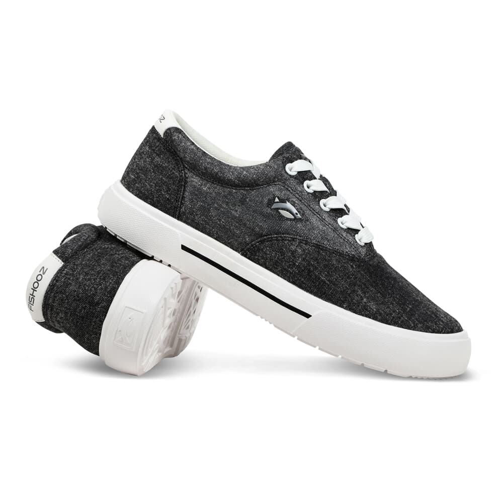 Fishooz Sunwashed Lace Black/White Shoes SUN-MLC-BLK-M