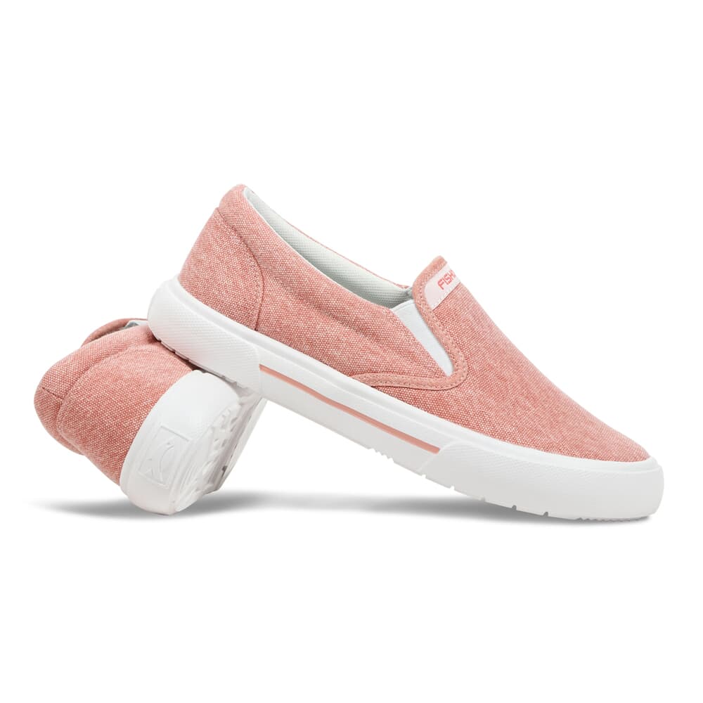 Fishooz Women's Sunwashed Slip-On Coral/White Size 10 Shoes SUN-WSO-CRL-W10