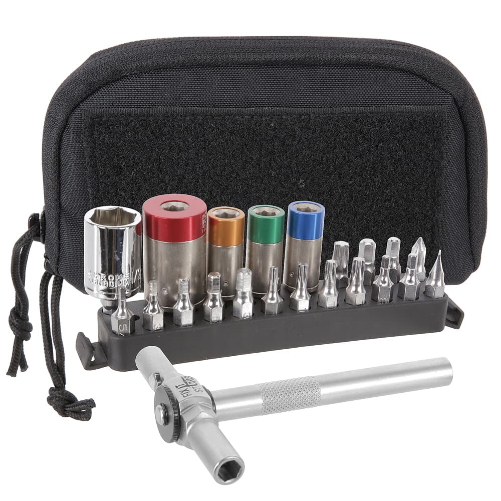 FIS 65, 45, 25, & 15in lbs Torque Limiter Kits w/Ratcheting T-Way, 16 Bits, 1/2 Socket, Bit Adapter, & Deluxe Case