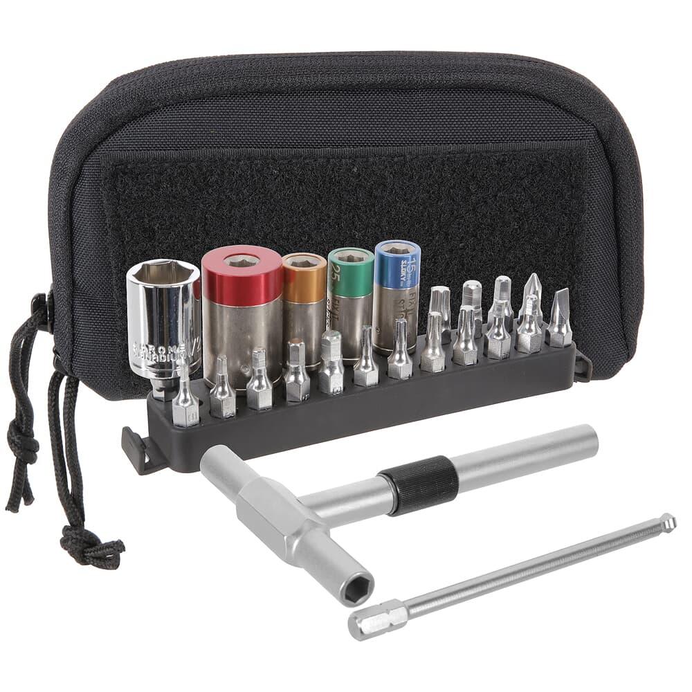 FIS 65, 45, 25, & 15in lbs Torque Limiter Kits w/T-Way Wrench, 3/16 Extended Ball End Hex, 16 Bits, 1/2 Socket, Bit Adapter, & Deluxe Case