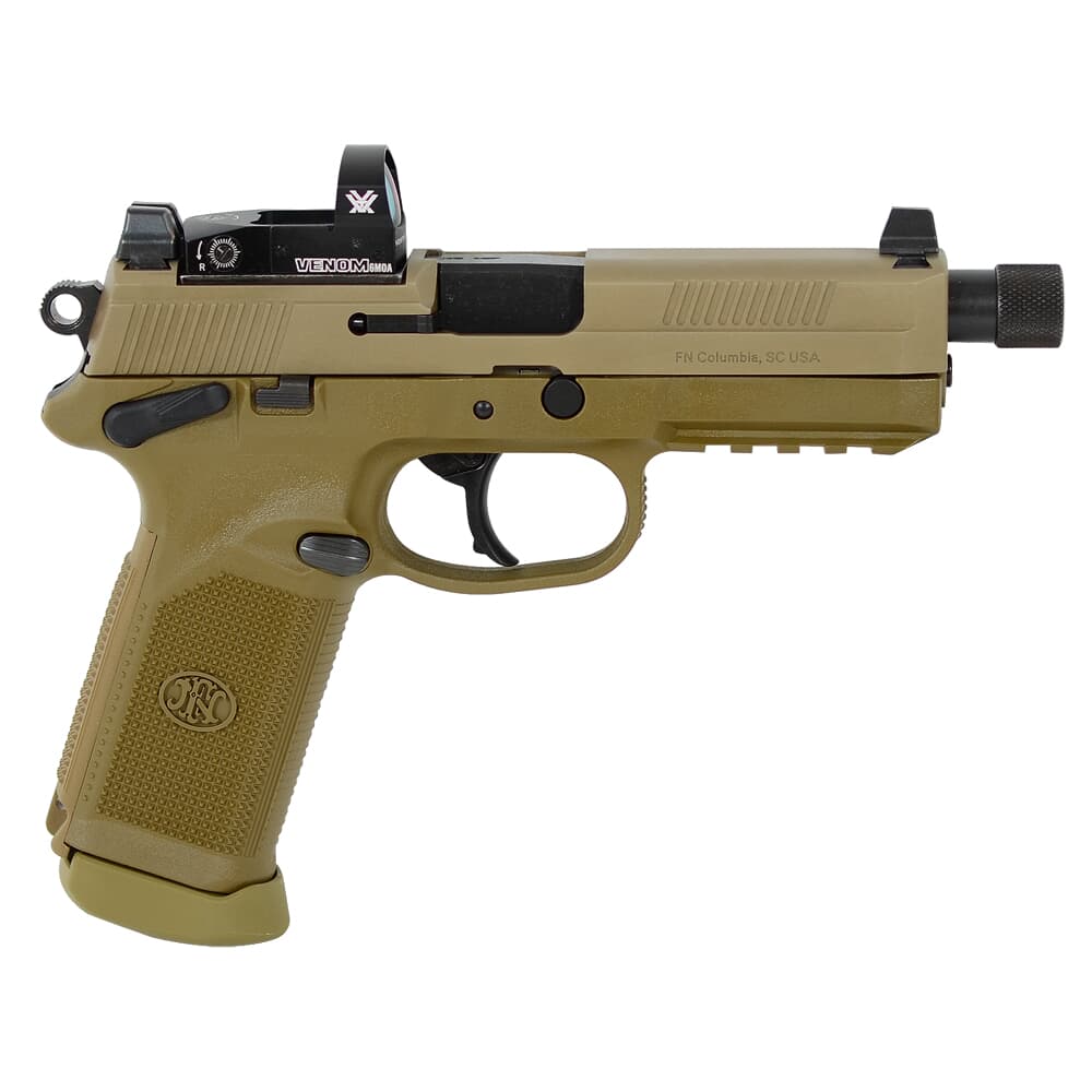 FN FNX-45 Tactical .45 ACP FDE/FDE NS Pistol with 2X15 Vortex Venom Red Dot 66-100659