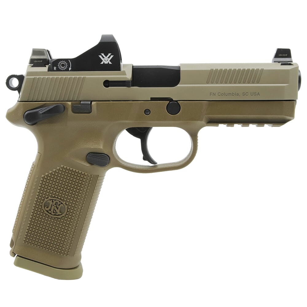 FN FNX-45 Tactical .45 ACP FDE/FDE Non-Threaded Pistol with/ 2x10 ...