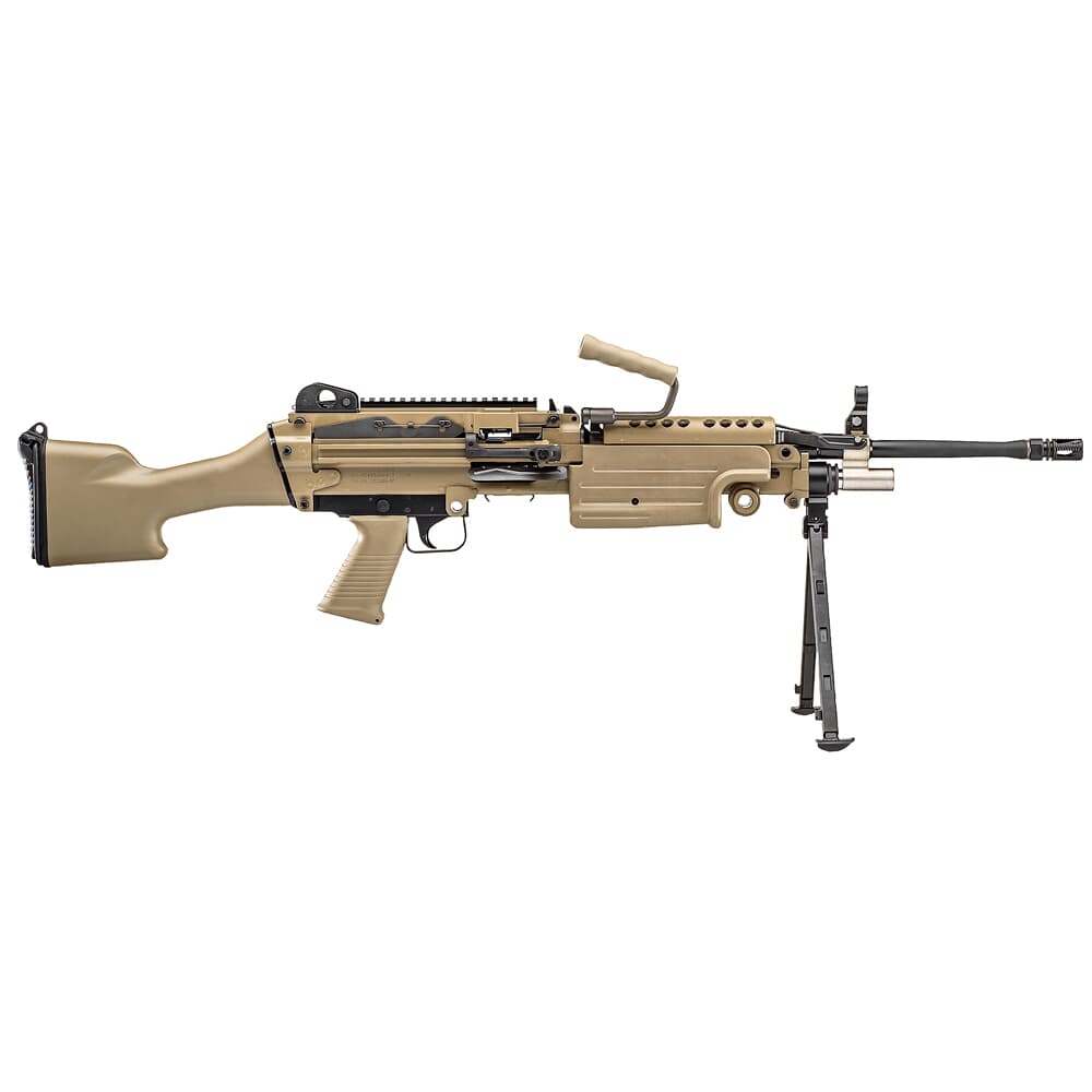 FN America M249S Standard 5.56x45mm 18.5" Bbl FDE Belt-Fed Semi-Auto Rifle 46-100170