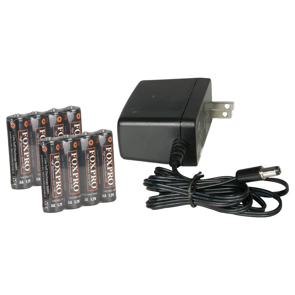 FOXPRO Fusion/Crossfire/Hammerjack Charger II Kit w/(8) NiMH Batteries & 120 VAC Wall Charger FXNIMH