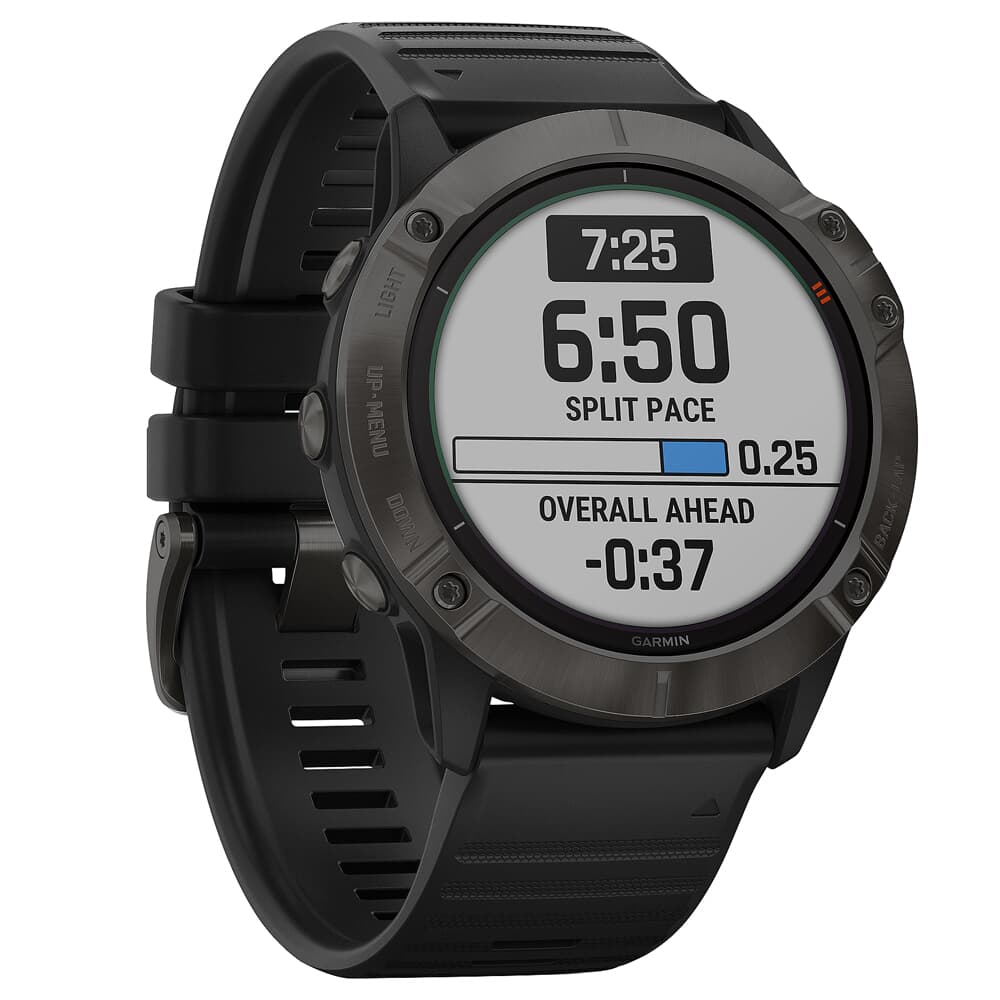 Garmin fenix 6X Pro Solar Ti Carbon Gray DLC w/Black Band Smartwatch 010-02157-20