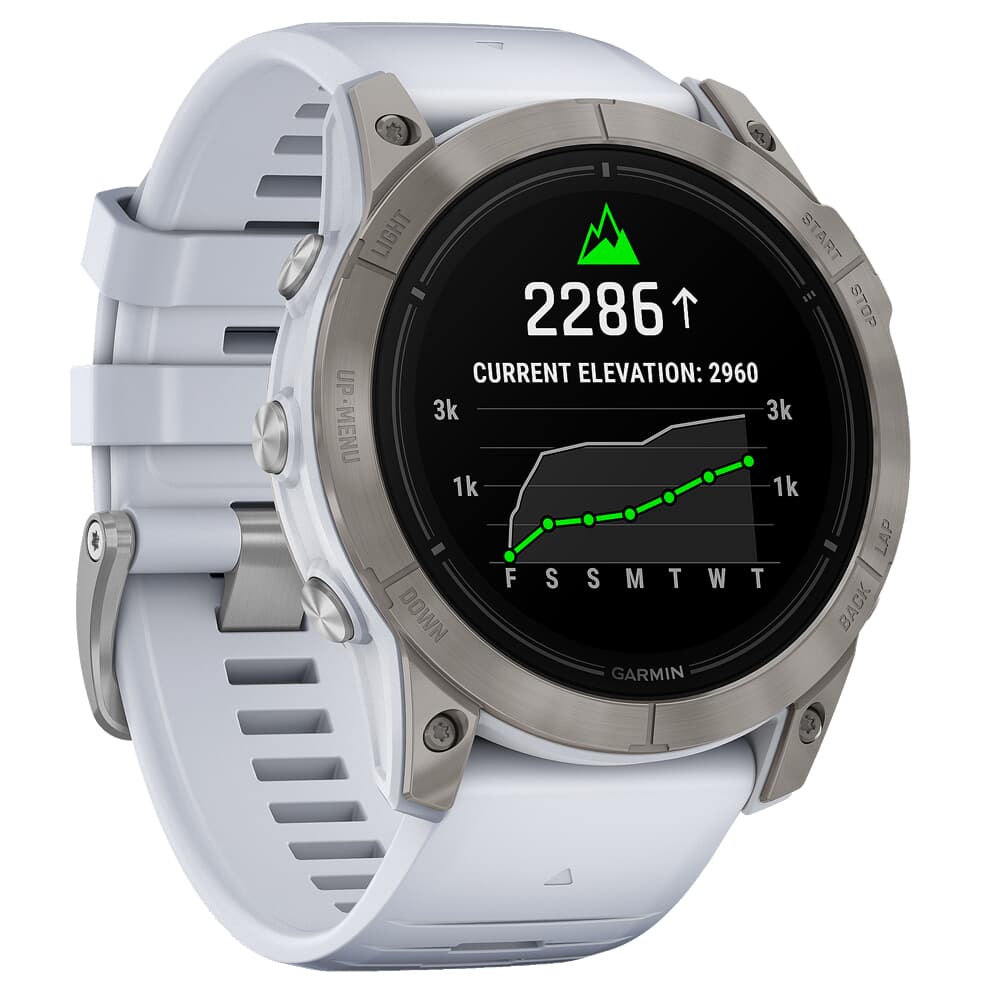 Garmin Epix Pro Sapphire 51mm Titanium Smartwatch w/Whitestone Band 010-02804-10