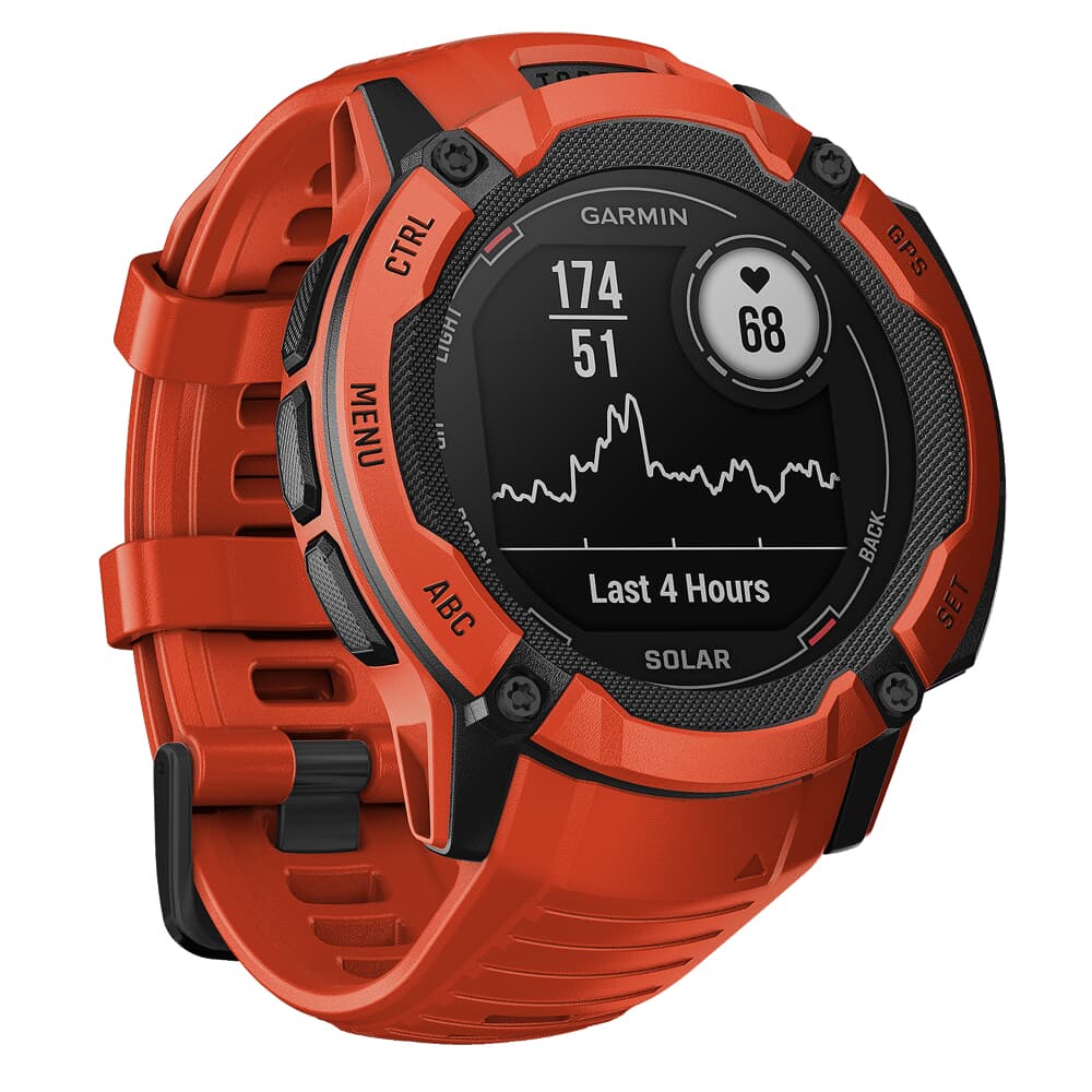 Garmin Instinct 2X Solar Flame Red Smartwatch 010-02805-11 010-02805-11-Garmin