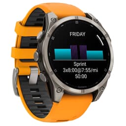 Garmin fenix 8 Sapphire 47mm Titanium/Bare/Graphite w/Spark Orange Band Smartwatch 010-02904-10