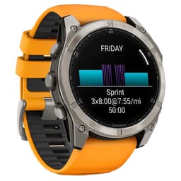 Garmin fenix 8 Sapphire 51mm Titanium/Bare/Graphite w/Spark Orange Band Smartwatch 010-02905-10