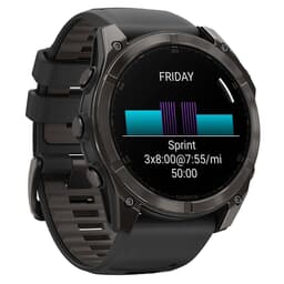Garmin fenix 8 Sapphire 51mm Carbon Gray Titanium/Black w/Black/Pebble Gray Band Smartwatch 010-02905-20