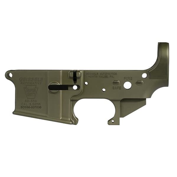 Geissele Super Duty 5.56mm NATO OD Green Stripped Lower Receiver 02-1296-SD-ODG